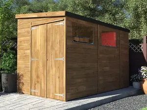 Dunster House Wooden Shed Garden Storage 1.8m x 3m Pressure Treated No Window Overlord Pent