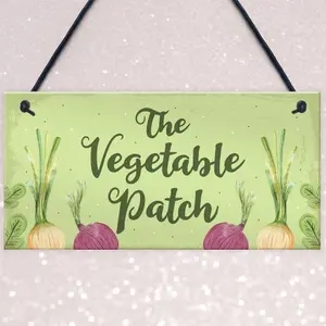 Red Ocean The Vegetable Patch Hanging Sign Garden Sign Summer House Plaque Shed Sign Garden Lover Gifts