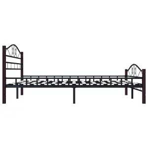 Berkfield Bed Frame Black Metal 140x200 cm