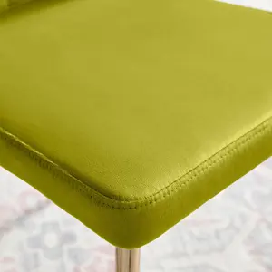 Furniturebox UK Dining Chair - 2x Danica Bottle Green Velvet Upholstered Dining Chair Gold  Legs - Modern Meets Vintage Glam