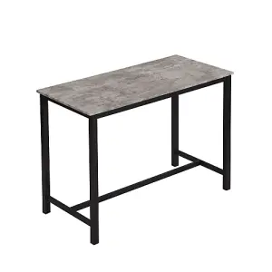 Industrial Bar Table Set with 4 Chairs, Counter Height Kitchen Table and Chairs, Modern Minimalist Style, Black and Grey