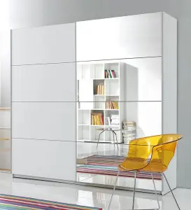 Beta Sliding Door Wardrobe W2000mm H2100mm D600mm - Modern Storage in White Matt