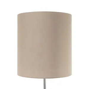 First Choice Lighting Verta Pewter Floor Lamp with Matching Silk Shade