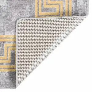 Rug Washable 80x150 cm Grey Anti Slip