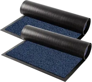 Heavy Duty Rubber Barrier Non Slip Door Mat Runner Rugs ( Navy Blue 60 x 80cm)