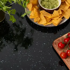 d-c-fix Black Granite Quartz Self Adhesive Vinyl Wrap Film for Kitchen Worktops and Furniture 10m(L) 67.5cm(W)