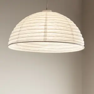 GoodHome Anbus White Pendant Light shade (D)38cm