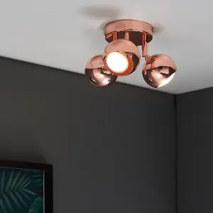 ValueLights Copper Ceiling Bar Spotlight and GU10 Spotlight LED 5W Warm White 3000K Bulbs