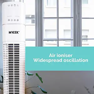 Mylek Tower Fan 36 Inch Cooling Cold Air Stand Fan Remote Control Oscillation and Timer White