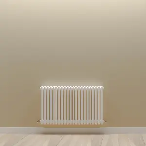 Horizontal White Triple Column Radiator (H) 600mm x (W) 1010mm, 6548 BTU.