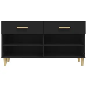 Berkfield Shoe Cabinet Black 102x35x55 cm Engineered Wood