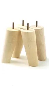 Angled Wood Furniture Feet 150mm High Raw Replacement Furniture Legs Set Of 4 Sofa Chairs Stools M8