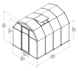 Palram - Canopia Rion Ecogrow Green 6x8 Greenhouse