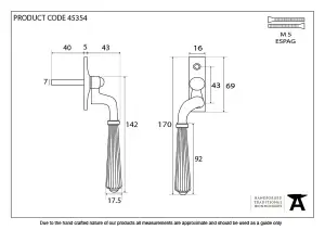 From The Anvil Polished Nickel Hinton Espag - LH