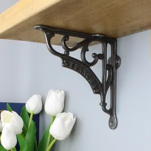 Oakcrafts - Pair of Antique Cast Iron London St Pancras Shelf Brackets - 150mm x 150mm