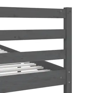 Berkfield Bed Frame Grey Solid Wood 135x190 cm 4FT6 Double