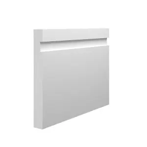 Skirting World 15mm Grooved MDF Skirting Board - 120mm x 18mm x 4200mm, Primed, No Rebate