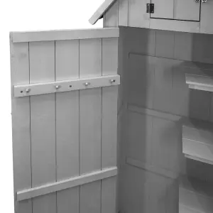 Wooden Garden Storage Shed - Grey