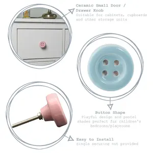 Nicola Spring - Ceramic Cabinet Knob - Blue Button