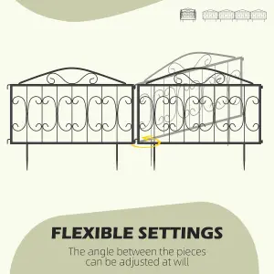 Outsunny Decorative Garden Fencing 4PCs Metal Border Edging