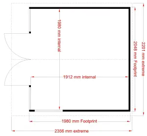 Shire Kensington 7x7 ft & 2 windows Apex Wooden Summer house