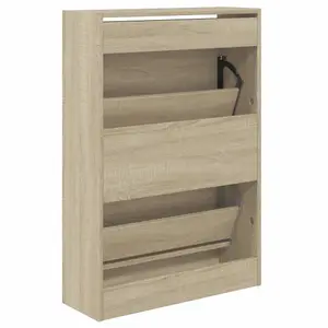 Shoe Cabinet Sonoma Oak 60x21x87.5 cm Engineered Wood