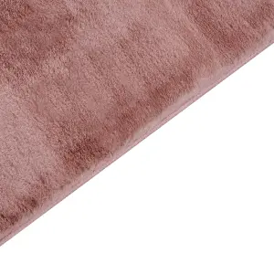 Faux Rabbit Fur Rug 80 x 150 cm Pink MIRPUR