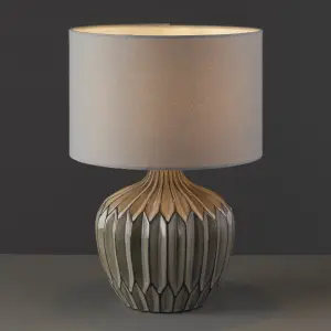 Harbour Studio Iris Ribbed Matt Grey Table light