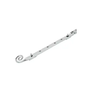 Dart Monkey Tail Brass Window Stay 12" (300mm) - Polished Chrome