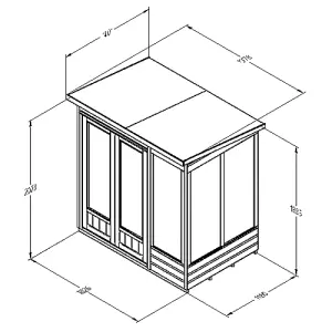 Beckwood Pent Summerhouse 6x4 - Double Door - 5 Windows