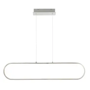 GoodHome Papua Satin Silver effect LED Pendant ceiling light, (Dia)100mm