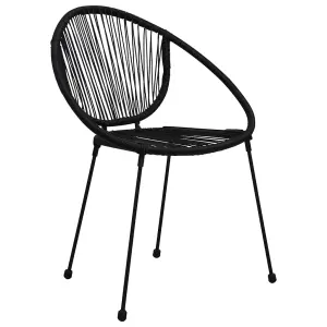 Berkfield Garden Chairs 2 pcs PVC Rattan Black