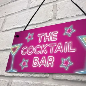 Red Ocean The Cocktail Bar Novelty Bar Signs And Plaques Home Bar Sign Novelty Gifts