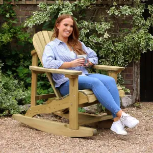 Zest Lily Wooden Rocking Chair Relax Seat Garden Lounger Arm Chair