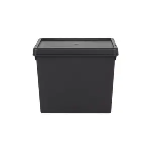 3 x Wham Bam 24L Stackable Recycled Plastic Storage Box & Lid Black