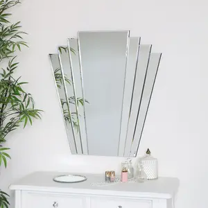 Melody Maison Large Art Deco Fan Frameless Wall Mirror