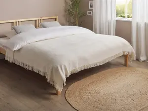 Bedspread YERBENT Cotton 150 x 200 cm Off-White