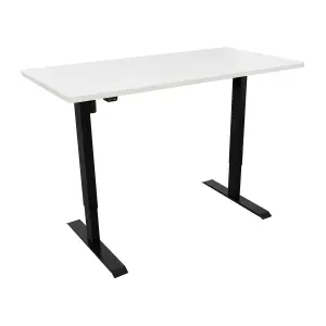 Dellonda White Electric Adjustable Standing Desk, Quiet, Home Office, 1400x700mm