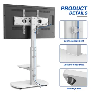 TTAP Freestanding White FS-1-WHT TV STAND