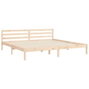 Berkfield Bed Frame with Headboard Super King Size Solid Wood