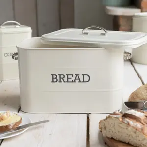 Living Nostalgia Antique Cream Bread Bin