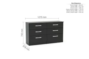 Birlea Lynx 6 Drawer Chest Black