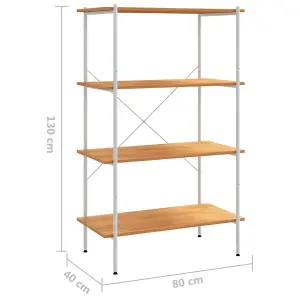 Berkfield 4-Tier Shelving Unit White and Oak 80x40x130 cm