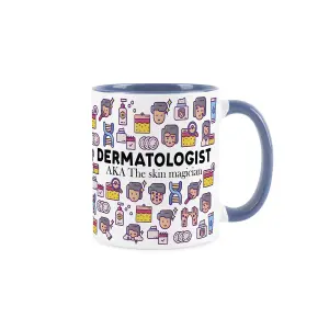 Dermatologist Mug - Humorous Skin Care Doctor Novelty Gifts - Tea/Coffee Hot Drinks Blue Ceramic Cup Present