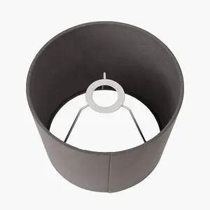 25cm Grey Linen Tapered Cylinder Table Lampshade Modern Self Lined Lamp Shade