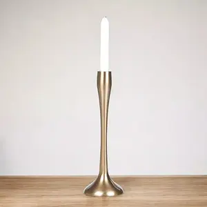 URBNLIVING 31cm Tall Gold Metal Candle Holder Decorative Candlesticks Set