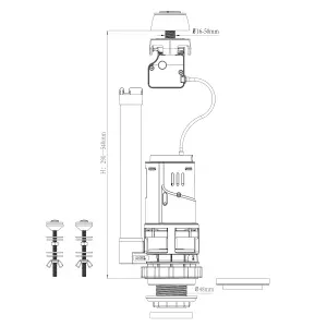 Flomasta Push button Dual Flush valve (Dia)48mm