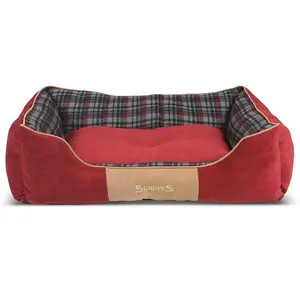 Highland Polyester Pet Bed Red/Black/Brown / 22cm H x 90cm W x 70cm D