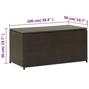 Berkfield Garden Storage Box Poly Rattan 100x50x50 cm Brown