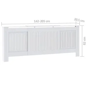 Berkfield MDF Radiator Cover White 205 cm